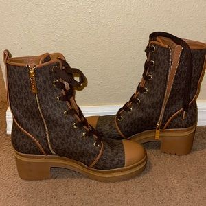 Micheal Kors Logo Combat Boots